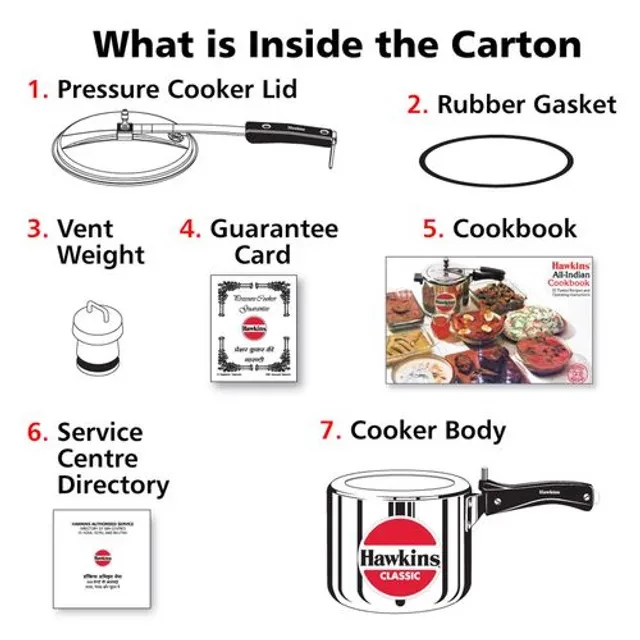 Hawkins Classic Aluminium Inner Lid Pressure Cooker - Bakelite Handle, Silver, CL3T, 3 l-3.webp